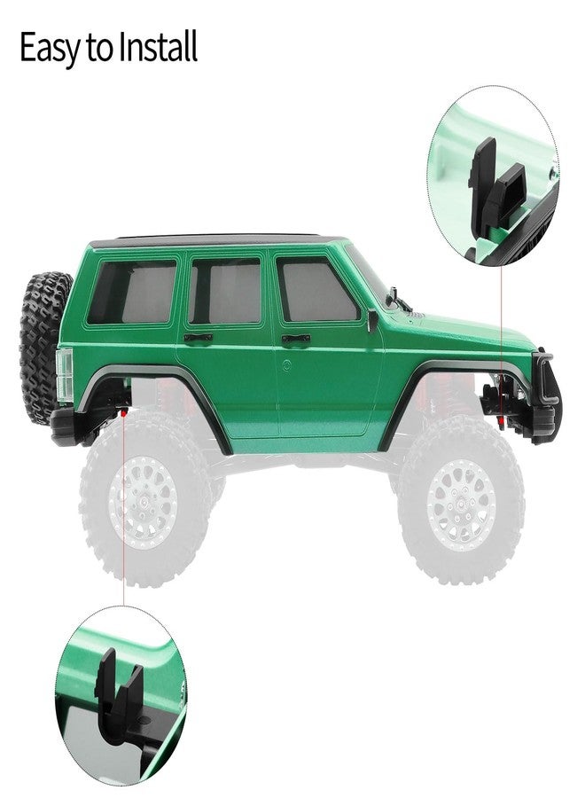 GIXCEL 6.10inch Wheelbase RC Body Shell, ABS Cherokee Body with Front Rear Bumpers for 1/18 RC Crawler TRX4M Bronco Defender Chassis Upgrades, Spare Wheel Tire Included (Green) - Image 3